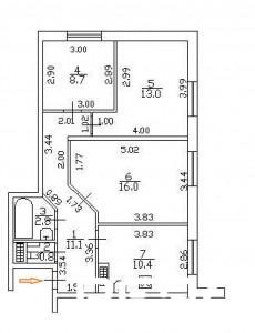 3-комнатная квартира