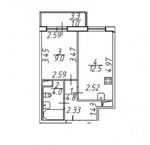 1-комнатная квартира