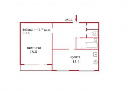 1-комнатная квартира