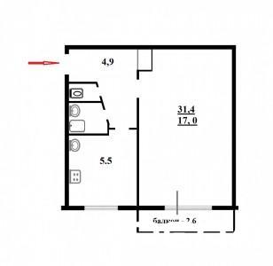1-комнатная квартира